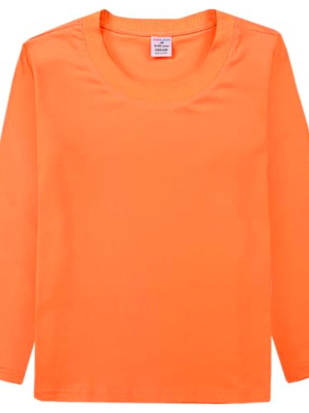 Kids Long Sleeve Solid Cotton T-Shirt Toddler Boys Girls 2T-L